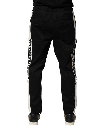 Dolce & Gabbana Black Cotton Mid Waist Jogger Pants
