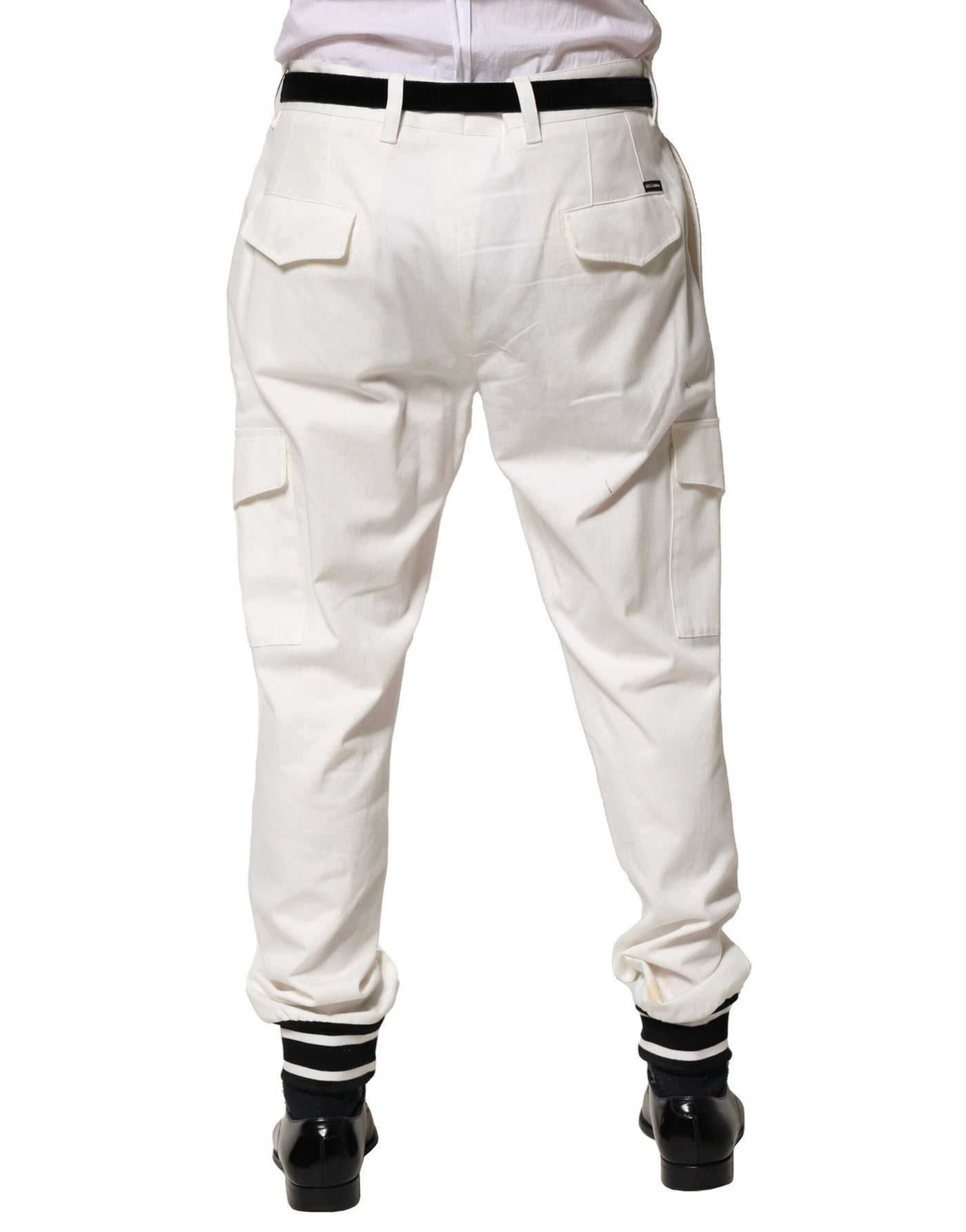 Dolce & Gabbana White Cotton Cargo Jogger Men Pants