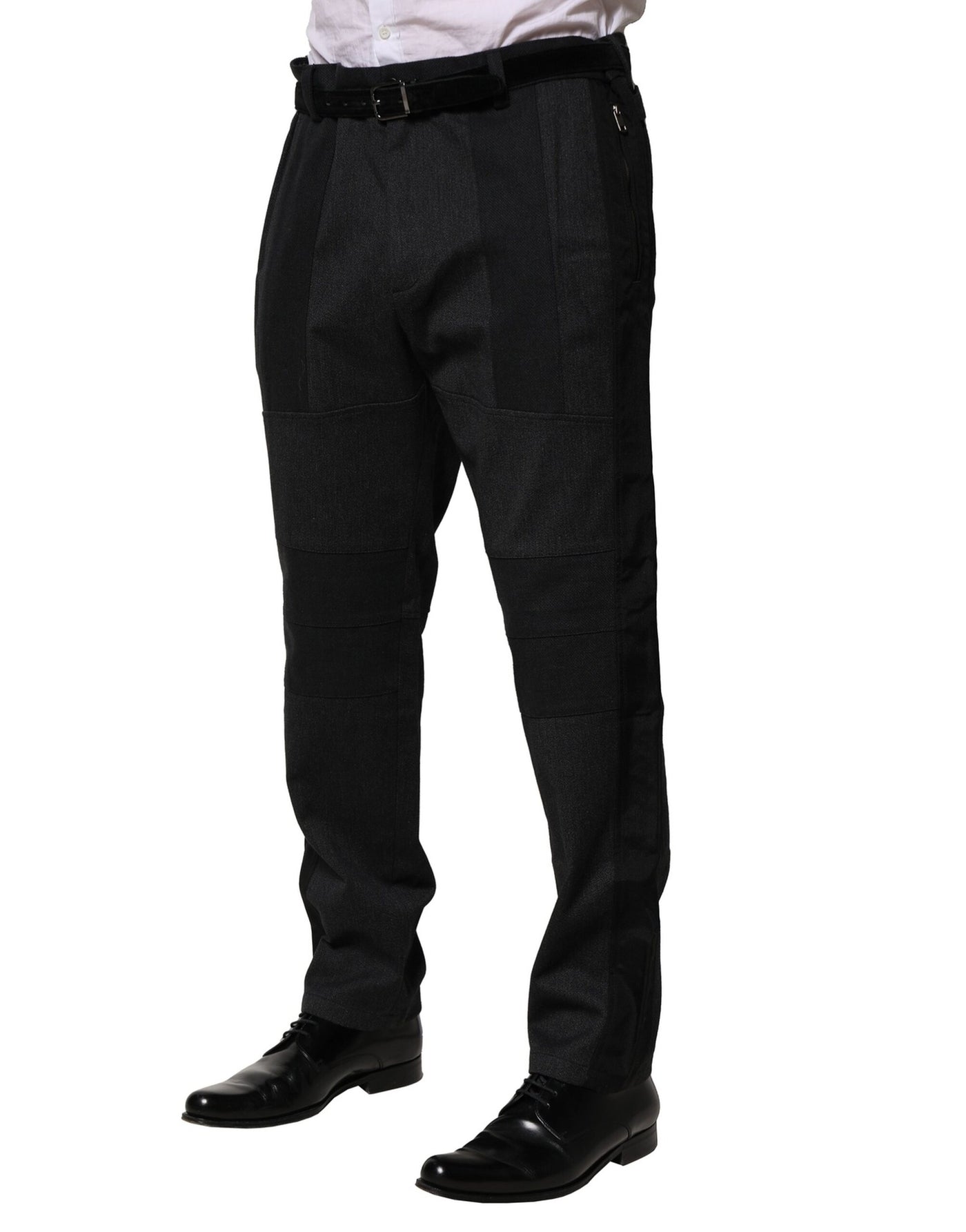 Dolce & Gabbana Black Cotton Dress Slim Formal Pants