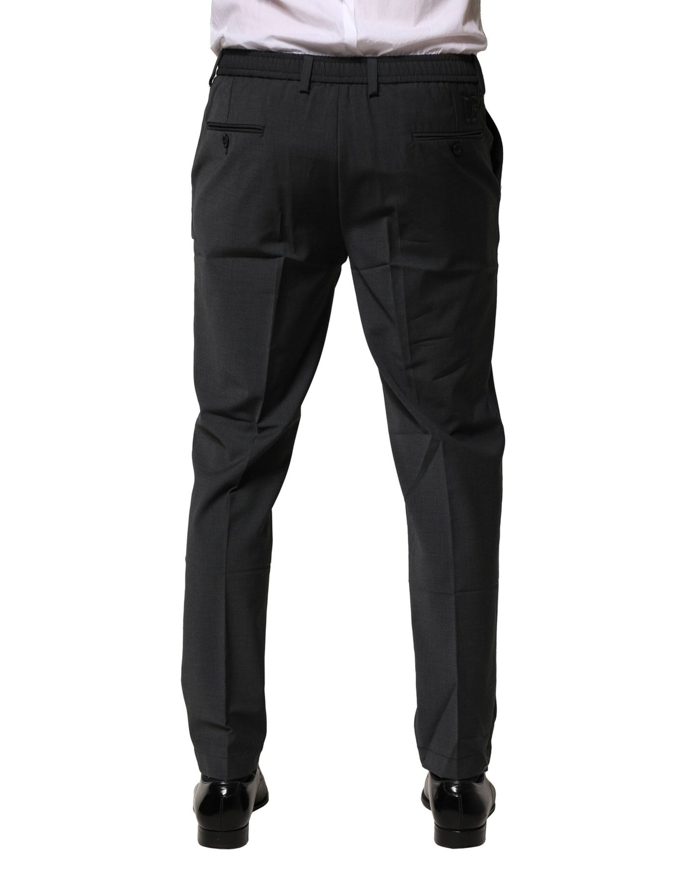 Dolce & Gabbana Black Wool Dress Slim Formal Pants