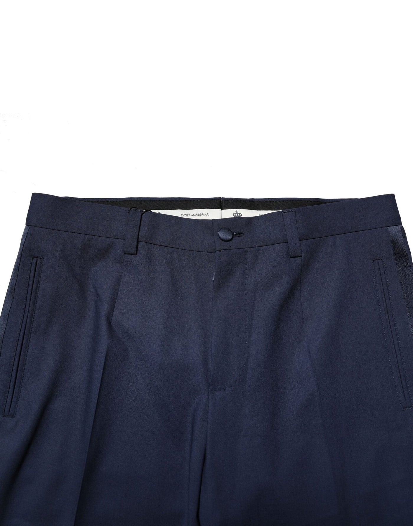 Dolce & Gabbana Dark Blue Wool Dress Formal Pants