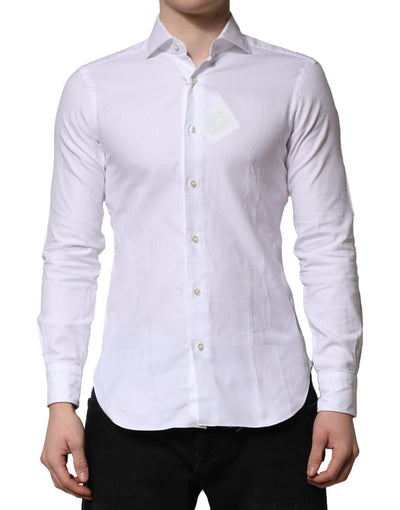 Barba Napoli White Long Sleeves Collared Dress Formal Shirt