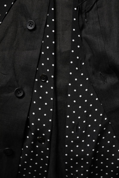Dolce & Gabbana Black Polka Dot Collar Tie Neck Casual Shirt