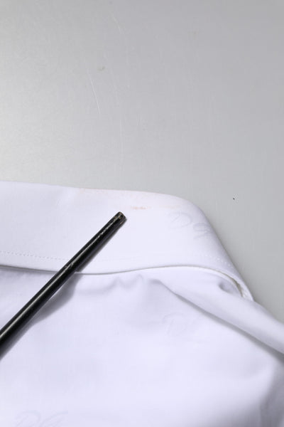 Dolce & Gabbana White GOLD Long Sleeves Dress Formal Shirt