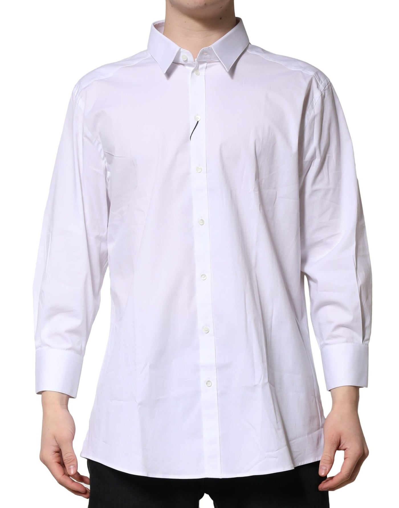 Dolce & Gabbana White GOLD Long Sleeves Dress Formal Shirt