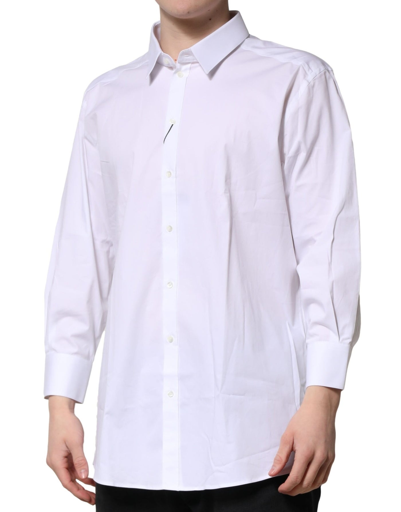 Dolce & Gabbana White GOLD Long Sleeves Dress Formal Shirt