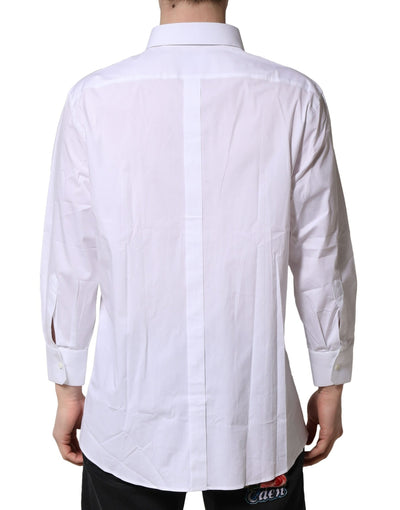 Dolce & Gabbana White GOLD Long Sleeves Dress Formal Shirt