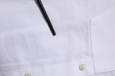 Dolce & Gabbana White Bib Cotton Poplin GOLD Formal Shirt