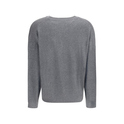 Brunello Cucinelli Gray Cotton Sweatshirt