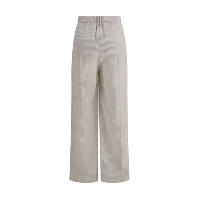 Brunello Cucinelli White Viscose Casual Pants