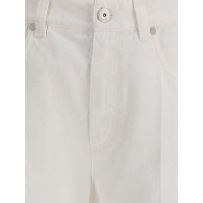 Brunello Cucinelli White Cotton Straight-Leg Jeans