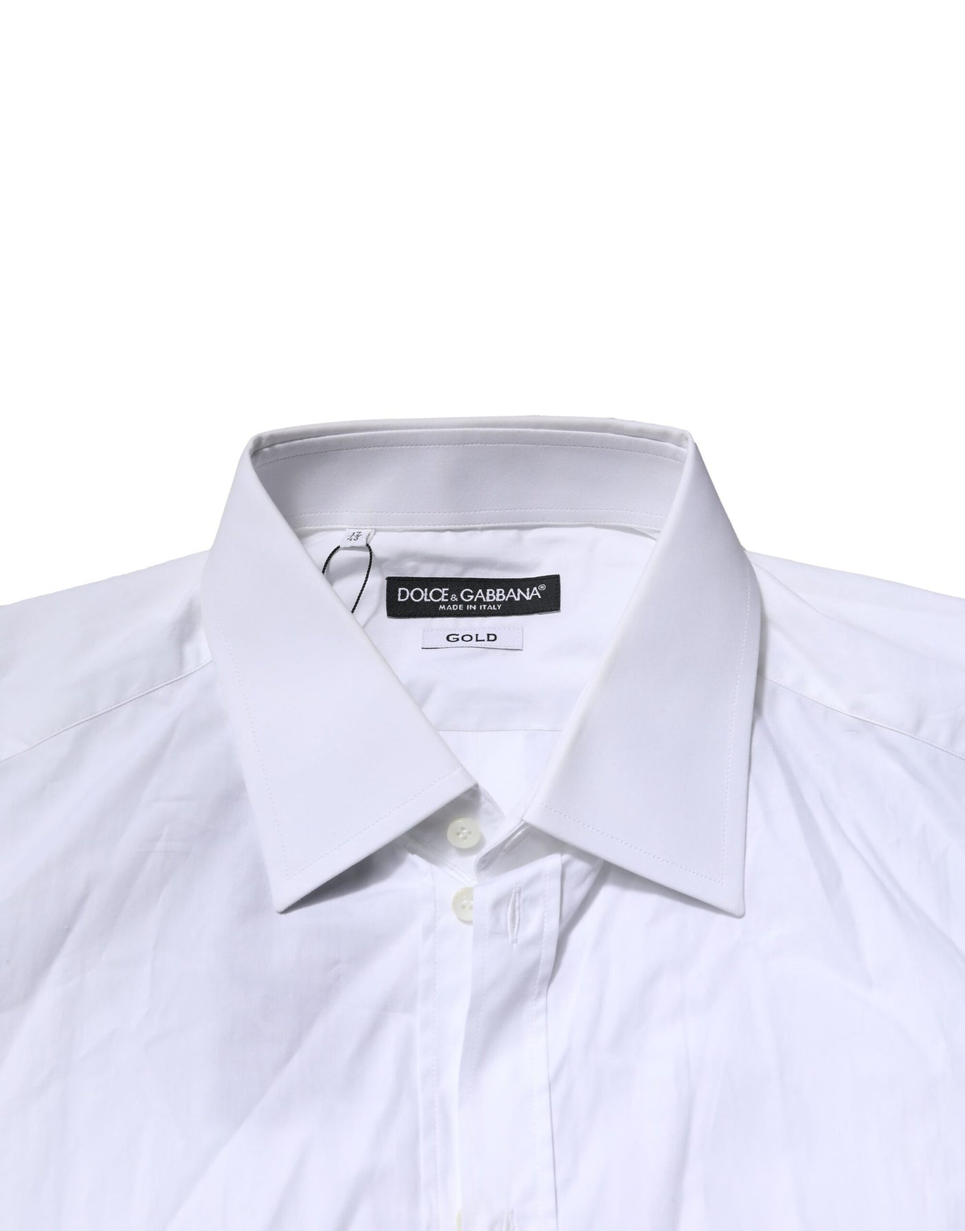 Dolce & Gabbana White GOLD Long Sleeves Dress Formal Shirt