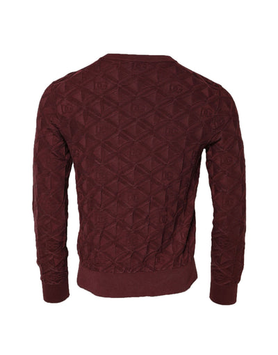 Dolce & Gabbana Bordeaux Silk Knit Crew Neck Pullover Sweater