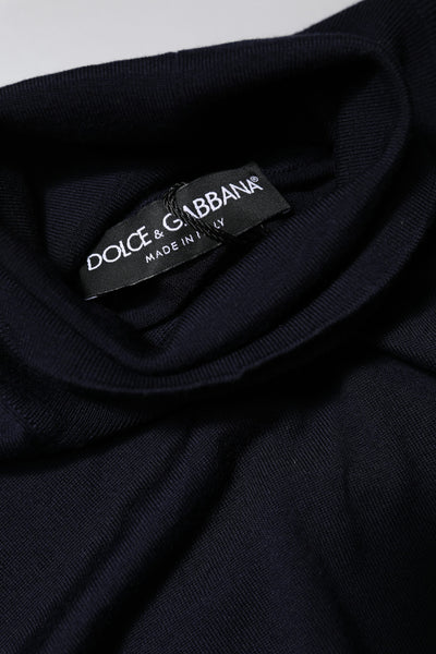 Dolce & Gabbana Blue Long Sleeve Turtleneck Pullover Sweater