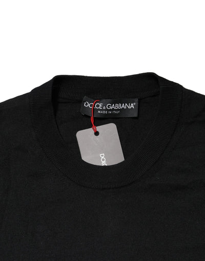 Dolce & Gabbana Black Long Sleeve Crew Neck Pullover Sweater
