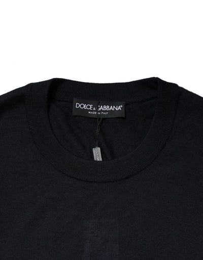 Dolce & Gabbana Black Cashmere Crew Neck Sweatshirt Sweater