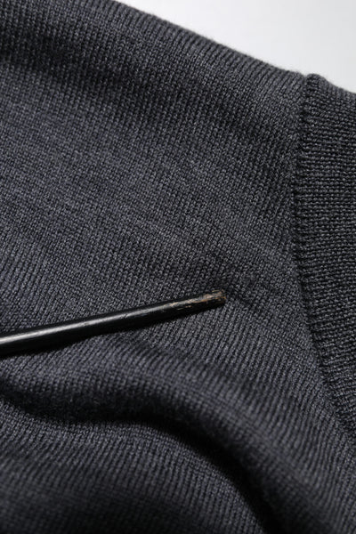 Dolce & Gabbana Dark Gray Wool Crew Neck Sweatshirt Sweater