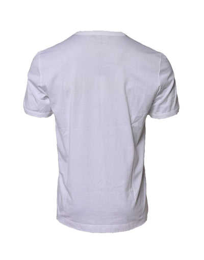 Dolce & Gabbana White King Crown Cotton Crew Neck T-shirt