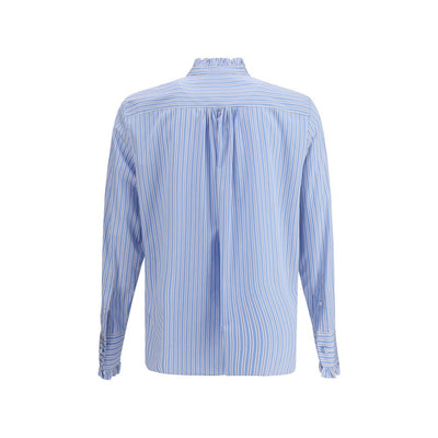 Valentino Light Blue Cotton Pattern Shirt