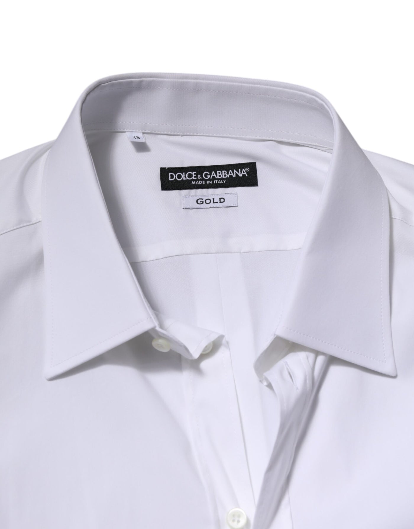 Dolce & Gabbana White Cotton GOLD Long Sleeves Formal Shirt