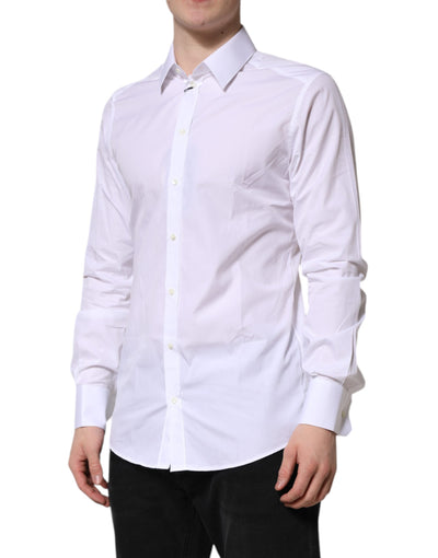 Dolce & Gabbana White GOLD Long Sleeves Dress Formal Shirt