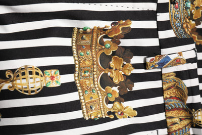 Dolce & Gabbana Multicolor Striped Crown Pants