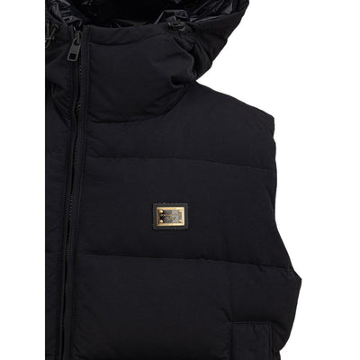 Dolce & Gabbana Black Polyester Sleveless Jacket