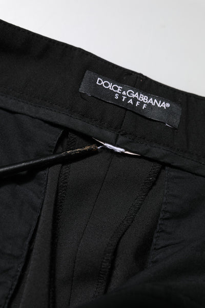 Dolce & Gabbana Black High Waisted Tapered STAFF Pants