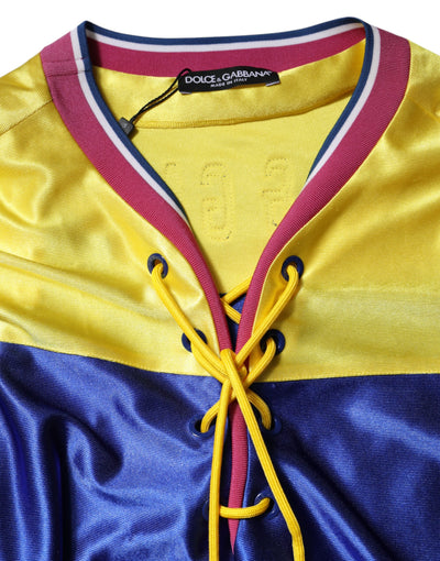 Dolce & Gabbana Multicolor Polyester Long Sleeves V-Neck Top