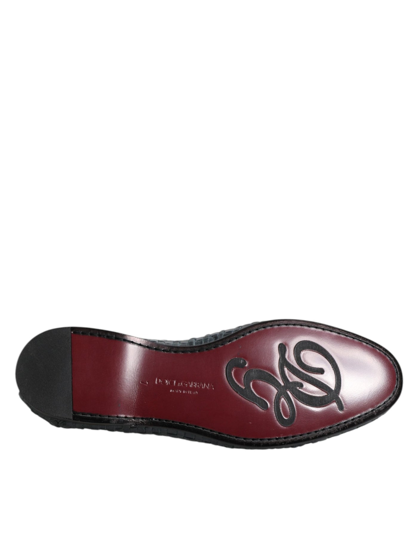 Dolce & Gabbana Blue Woven Leather Slip On Loafers Shoes
