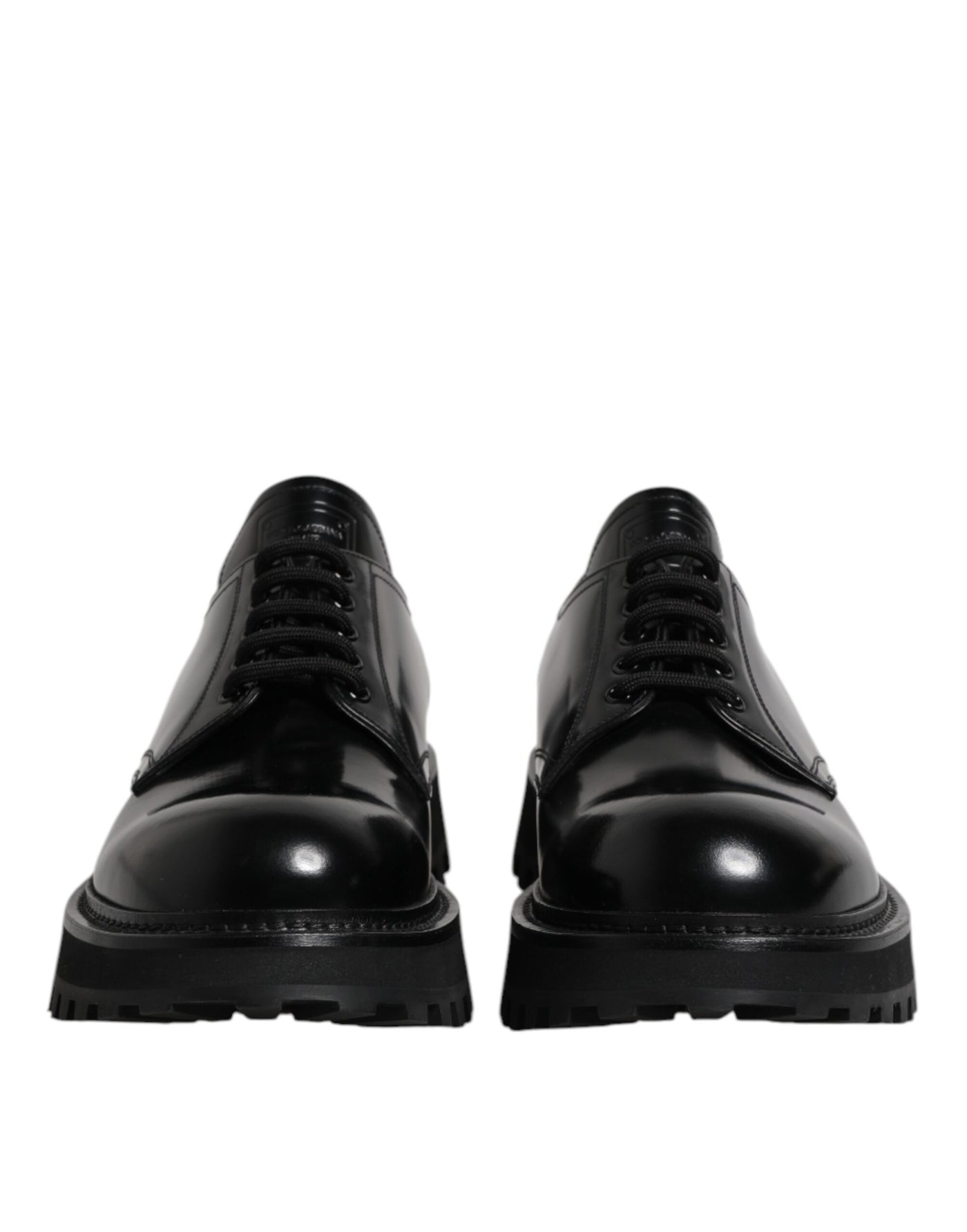 Dolce & Gabbana Black Leather Lace Up Derby Men Dress Shoes