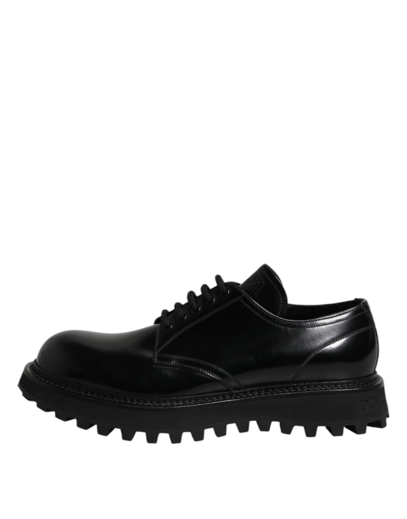 Dolce & Gabbana Black Leather Lace Up Derby Men Dress Shoes