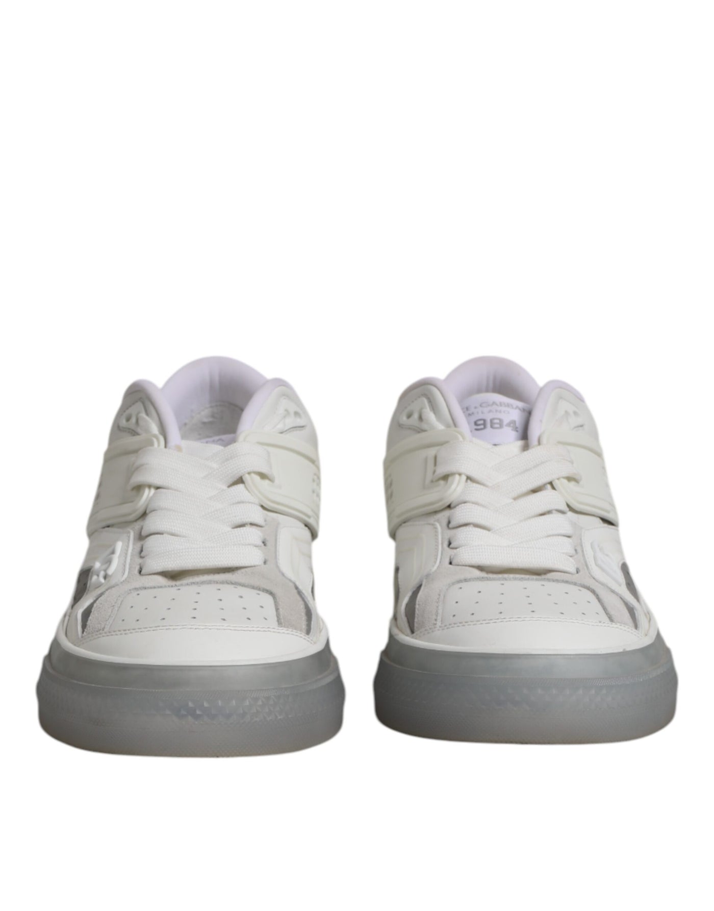 Dolce & Gabbana White Low Top DG Embossed Men Sneakers Shoes