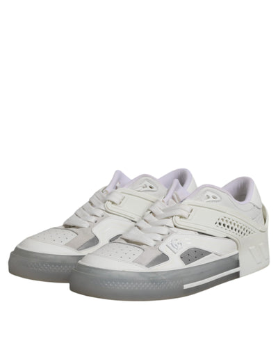 Dolce & Gabbana White Low Top DG Embossed Men Sneakers Shoes