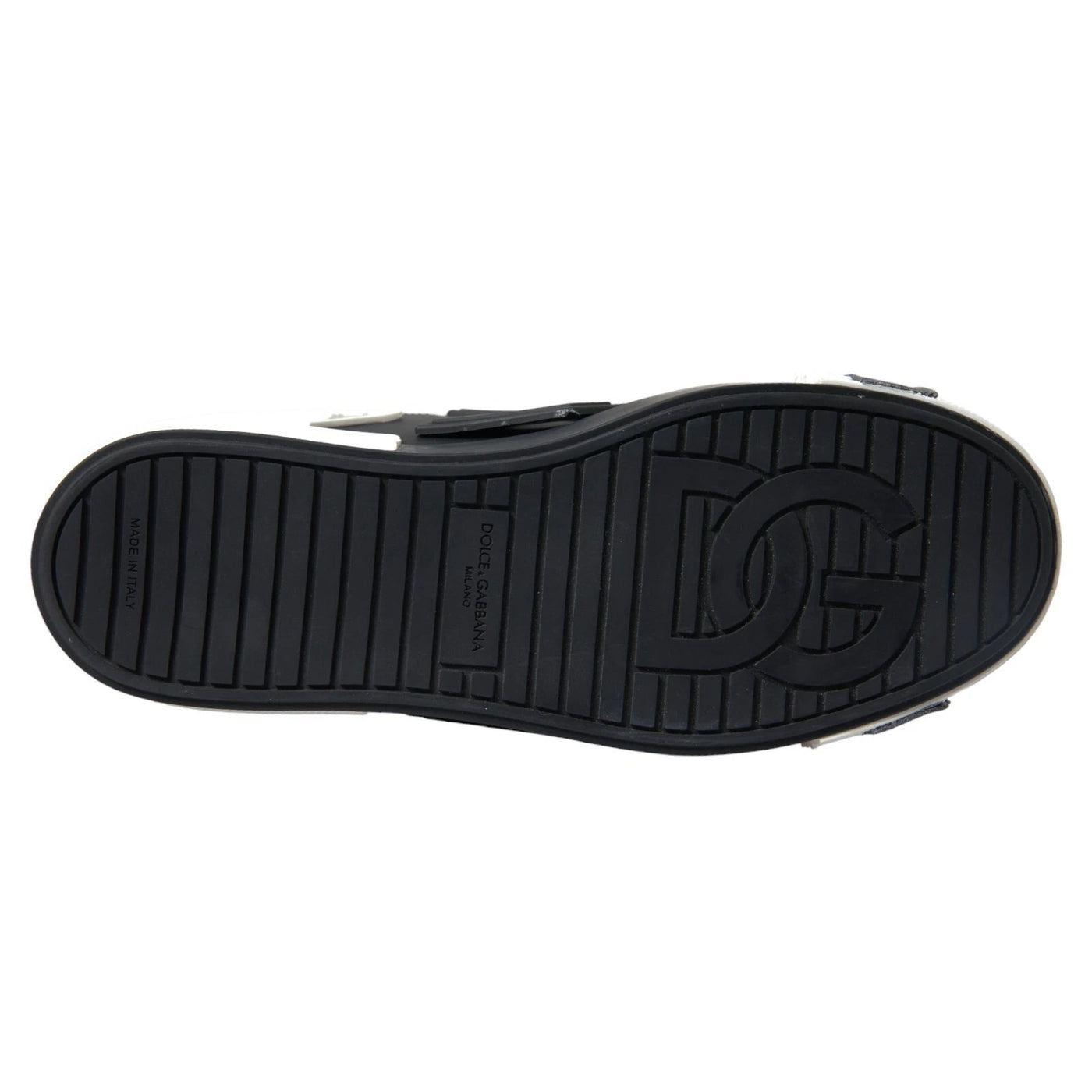 Dolce & Gabbana Black Leather Low Top Sneakers Portofino Shoes