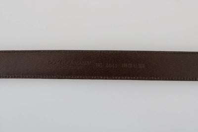 Dolce & Gabbana Blue Perforated Leather Gray Buckle Belt