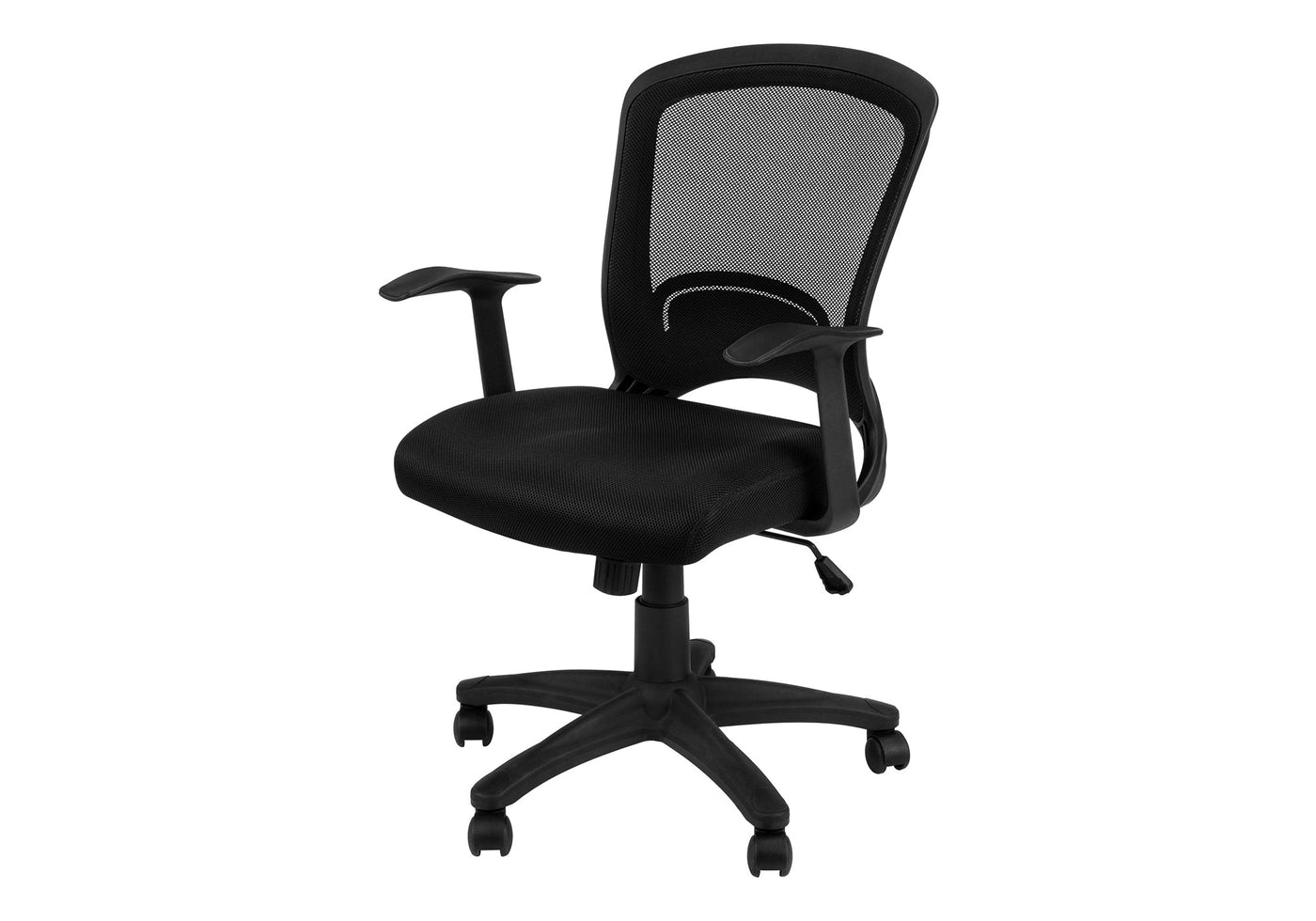 Office Chair, Adjustable Height, Swivel, Ergonomic, Armrests, Computer Desk, Work, Black Mesh, Black Metal, Contemporary, Modern