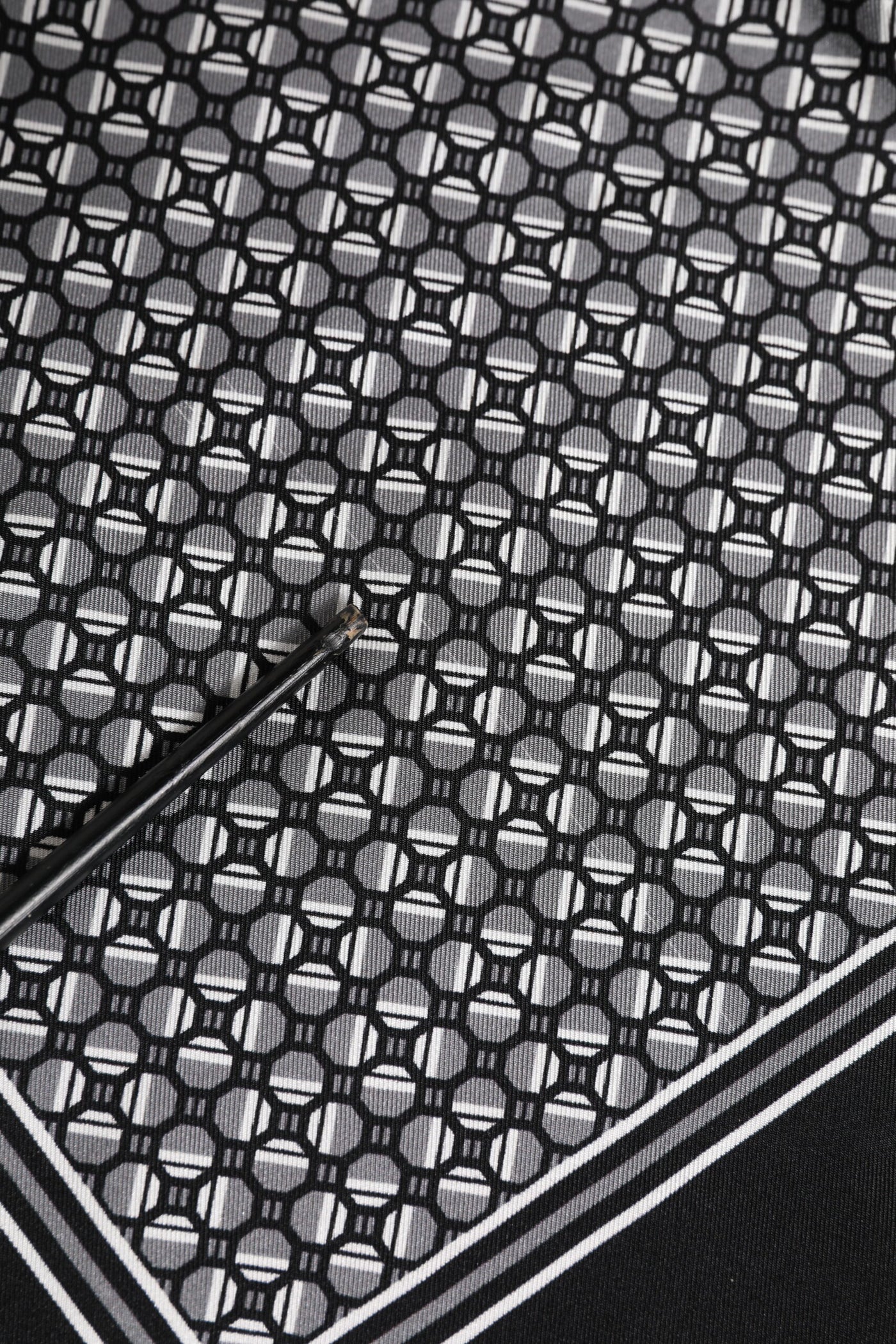 Dolce & Gabbana Black White Patterned Square Foulard Scarf