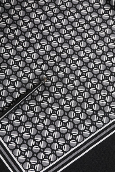 Dolce & Gabbana Black White Patterned Square Foulard Scarf