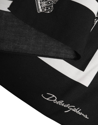 Dolce & Gabbana Black White Printed Square Foulard Scarf