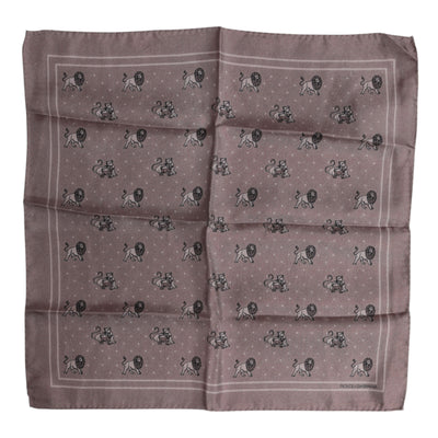 Dolce & Gabbana Brown Animal Print Square Foulard Scarf