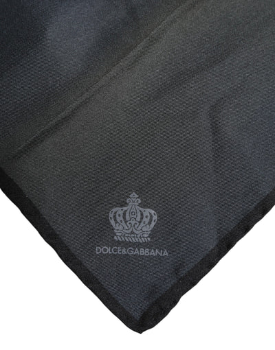 Dolce & Gabbana Blue DG Crown Silk Square Men Foulard Scarf