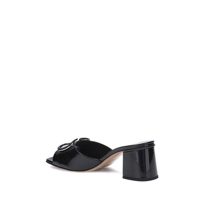 Valentino Garavani Black Calf Leather Bos Taurus Sandals