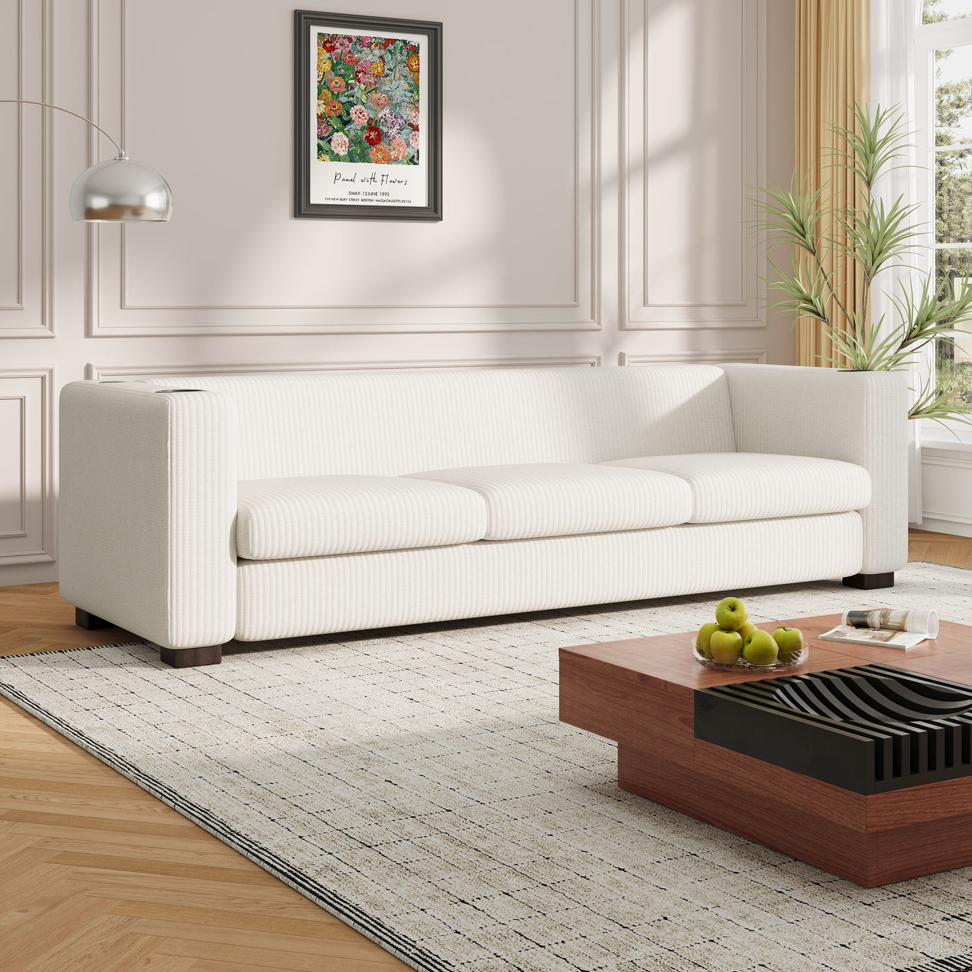 BEIGE  3 SEATER SOFA,BEIGE COLOR