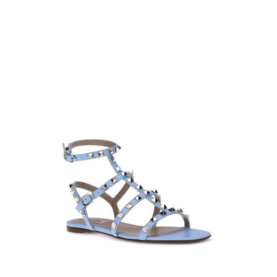 Valentino Garavani Light Blue Calf Leather Bos Taurus Sandals