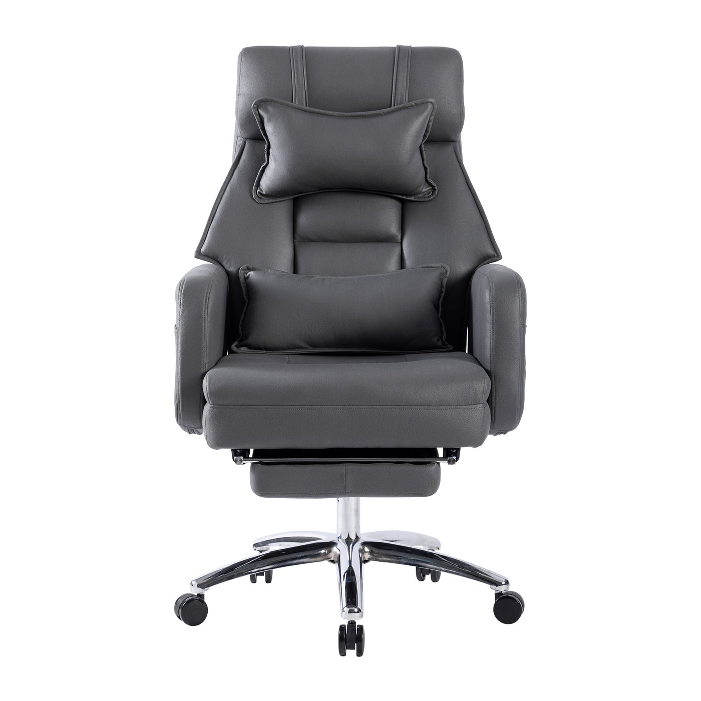 Swivel Ergonomic Office Chair, Technology Leather  High Back Office Chair with Lumbar Support Headrest, Sedentary Comfortable Boss Chair, 155° Reclining Computer Chair (Color : DARK GREY)