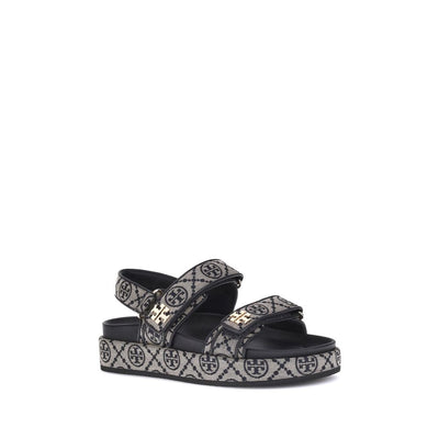 Tory Burch Blue Fabric Flat Sandals