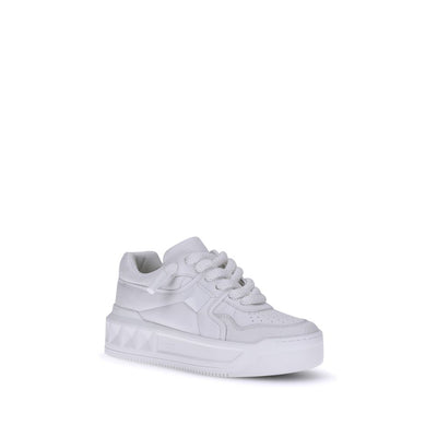 Valentino Garavani White Calf Leather Bos Taurus Chunky Sneakers