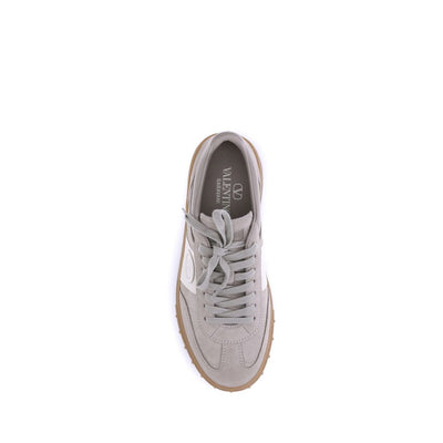 Valentino Garavani Beige Calf Leather Bos Taurus Low Top Sneakers