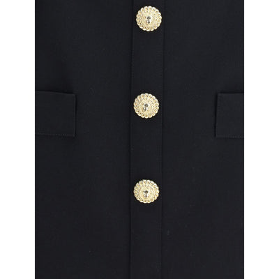 Balmain Black Fleece Wool Casual Dress